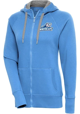 Antigua West Michigan Whitecaps Womens Light Blue Victory Long Sleeve Full Zip Jacket