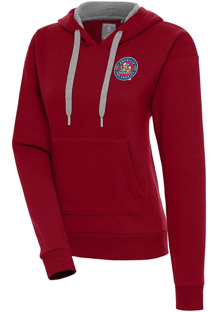 Antigua Amarillo Sod Poodles Womens Cardinal Victory Hooded Sweatshirt