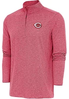 Antigua Cincinnati Reds Mens Red Hunk Version Long Sleeve Qtr Zip Pullover