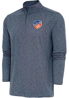 Antigua FC Cincinnati Mens Navy Blue Hunk Long Sleeve 1/4 Zip Pullover