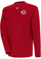 Antigua Cincinnati Reds Mens Red Flier Bunker Long Sleeve Crew Sweatshirt