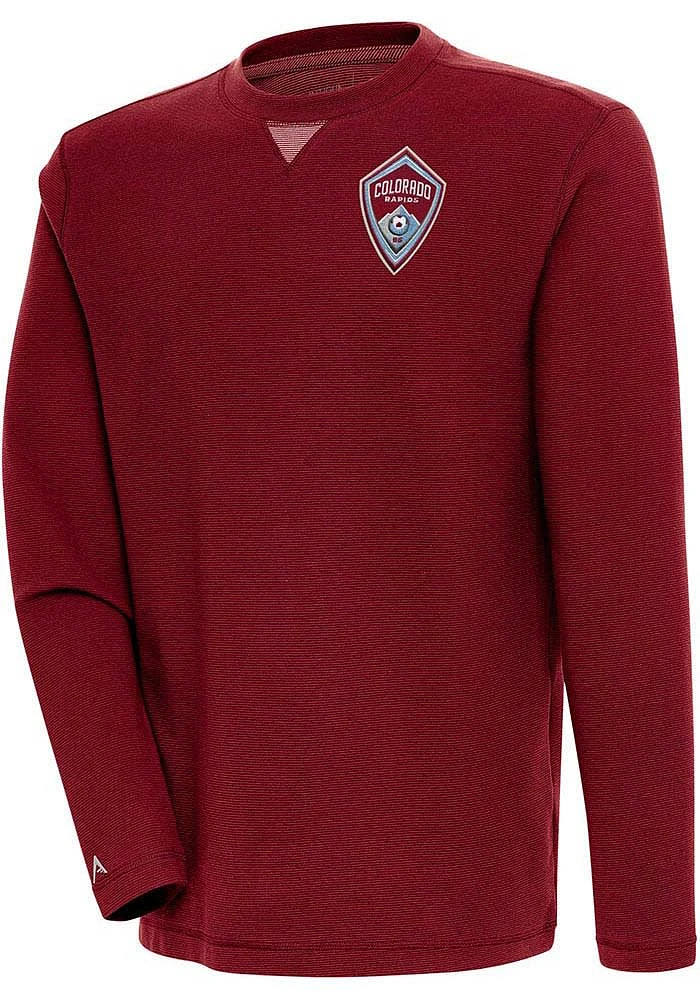 Antigua Colorado Rapids Mens Cardinal Flier Bunker Long Sleeve Crew Sweatshirt