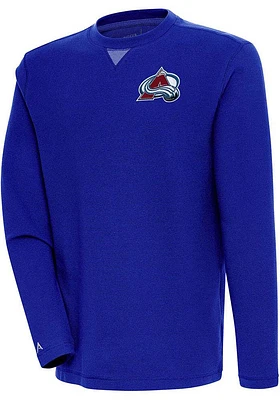 Antigua Colorado Avalanche Mens Blue Flier Bunker Long Sleeve Crew Sweatshirt