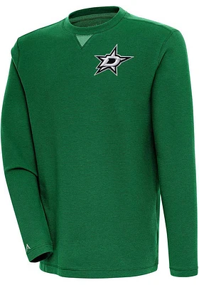 Antigua Dallas Stars Mens Green Flier Bunker Long Sleeve Crew Sweatshirt