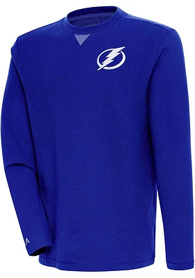Antigua Tampa Bay Lightning Mens Blue Flier Bunker Long Sleeve Crew Sweatshirt