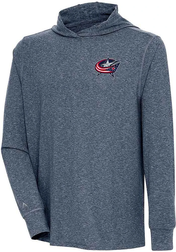 Antigua Columbus Blue Jackets Mens Navy Saga Long Sleeve Hoodie