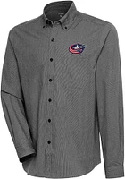 Antigua Columbus Blue Jackets Mens Black Compression Long Sleeve Dress Shirt