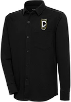 Antigua Columbus Crew Mens Black Steamer Shacket Long Sleeve Dress Shirt