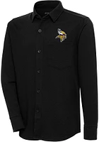 Antigua Minnesota Vikings Mens Black Steamer Shacket Long Sleeve Dress Shirt