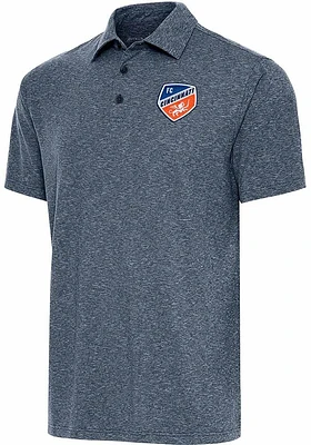 Antigua FC Cincinnati Mens Navy Blue Par 3 Short Sleeve Polo