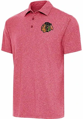Antigua Chicago Blackhawks Mens Red Par 3 Short Sleeve Polo