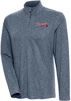 Antigua Atlanta Braves Womens Navy Blue Confront Qtr Zip Pullover