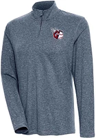 Antigua Cleveland Guardians Womens Navy Blue Confront Qtr Zip Pullover