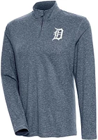 Antigua Detroit Tigers Womens Navy Blue Confront Qtr Zip Pullover