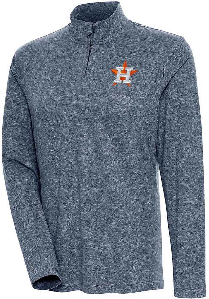 Antigua Houston Astros Womens Navy Blue Confront Qtr Zip Pullover