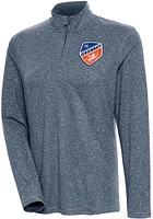 Antigua FC Cincinnati Womens Navy Blue Emblem Confront Qtr Zip Pullover