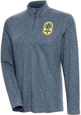 Antigua Nashville SC Womens Navy Blue Confront Qtr Zip Pullover
