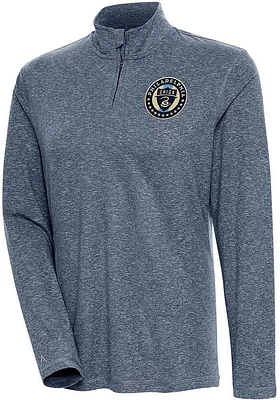 Antigua Philadelphia Union Womens Navy Blue Confront Qtr Zip Pullover