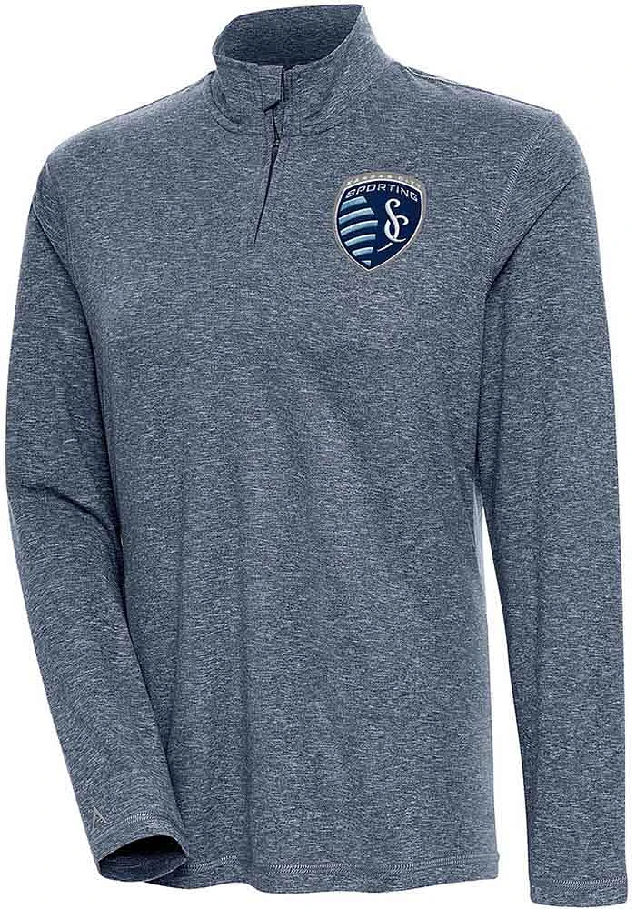 Antigua Sporting Kansas City Womens Navy Blue Confront Qtr Zip Pullover