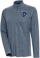 Antigua Sporting Kansas City Womens Navy Blue Confront Qtr Zip Pullover