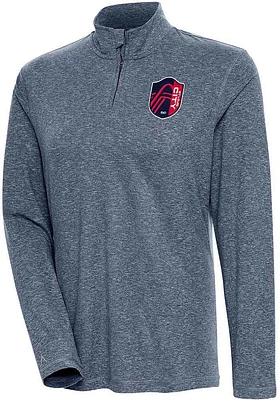 Antigua St Louis City SC Womens Navy Blue Confront Qtr Zip Pullover
