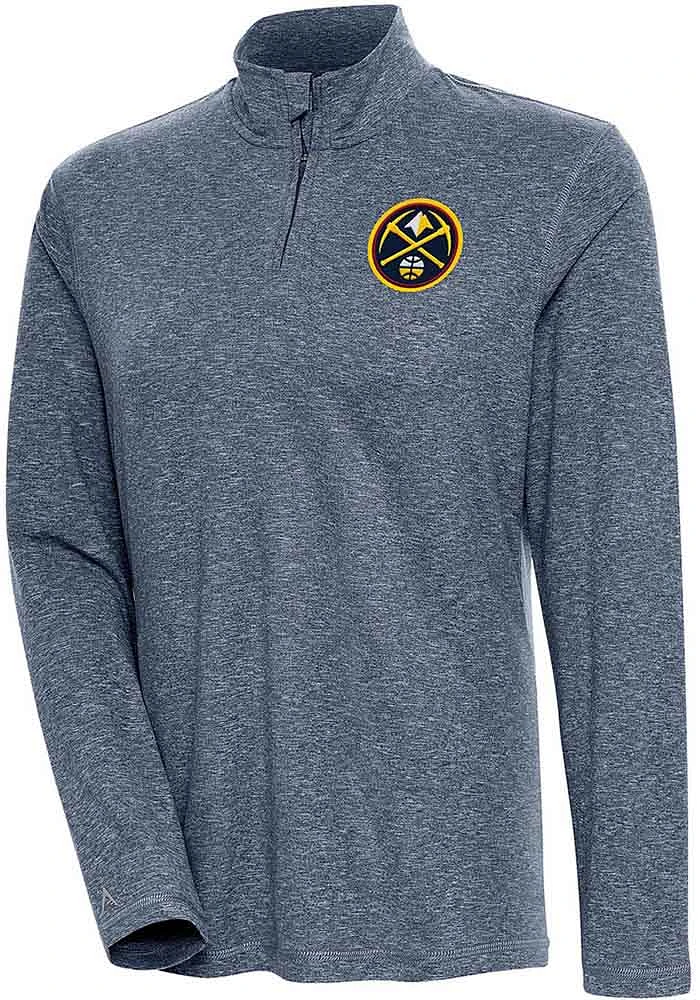 Antigua Denver Nuggets Womens Navy Blue Confront Qtr Zip Pullover