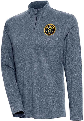 Antigua Denver Nuggets Womens Navy Blue Confront Qtr Zip Pullover