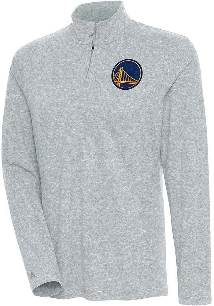 Antigua Golden State Warriors Womens Grey Confront Qtr Zip Pullover
