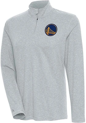Antigua Golden State Warriors Womens Grey Confront Qtr Zip Pullover