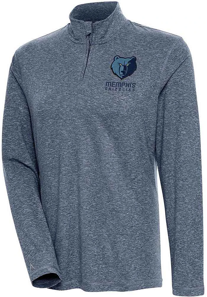 Antigua Memphis Grizzlies Womens Navy Blue Confront Qtr Zip Pullover