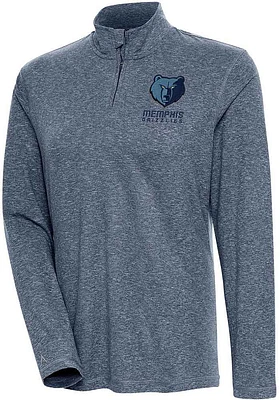 Antigua Memphis Grizzlies Womens Navy Blue Confront Qtr Zip Pullover