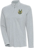 Antigua Milwaukee Bucks Womens Grey Confront Qtr Zip Pullover