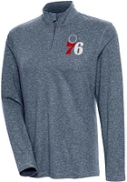 Antigua Philadelphia 76ers Womens Navy Blue Confront Qtr Zip Pullover