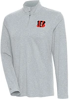 Antigua Cincinnati Bengals Womens Grey Confront Qtr Zip Pullover
