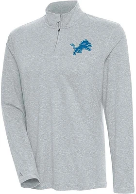 Antigua Detroit Lions Womens Grey Confront Qtr Zip Pullover