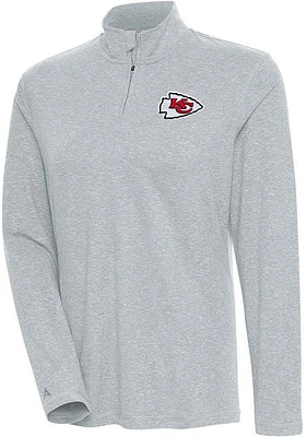 Antigua Kansas City Chiefs Womens Grey Confront Qtr Zip Pullover