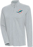 Antigua Miami Dolphins Womens Grey Confront Qtr Zip Pullover