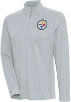 Antigua Pittsburgh Steelers Womens Grey Confront Qtr Zip Pullover