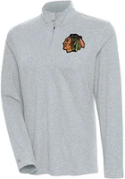 Antigua Chicago Blackhawks Womens Grey Confront Qtr Zip Pullover