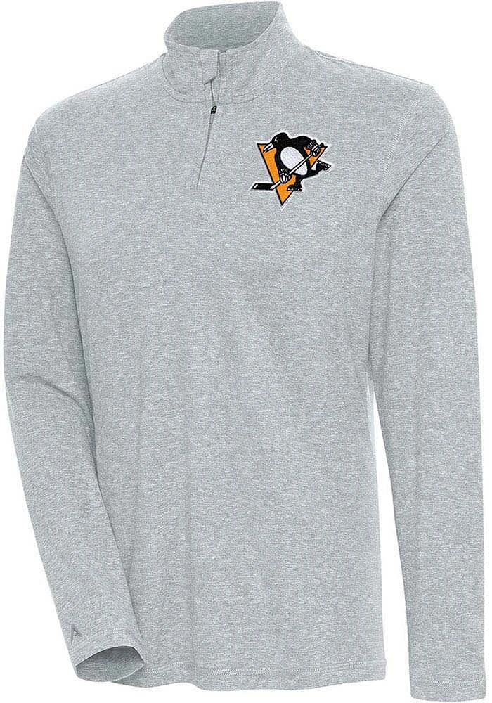 Antigua Pittsburgh Penguins Womens Grey Confront Qtr Zip Pullover