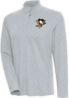 Antigua Pittsburgh Penguins Womens Grey Confront Qtr Zip Pullover