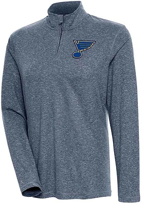 Antigua St Louis Blues Womens Navy Blue Confront Qtr Zip Pullover