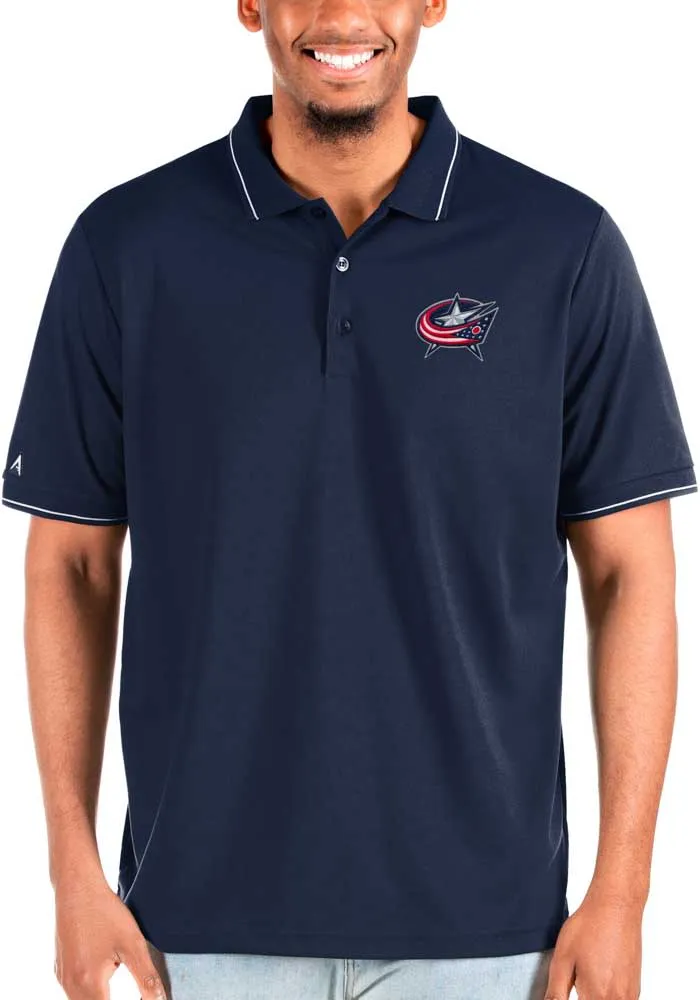 Antigua Columbus Blue Jackets Navy Affluent Big and Tall Polo