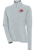 Antigua Cincinnati Reds Womens Grey Milo Qtr Zip