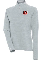 Antigua Cincinnati Bengals Womens Grey Milo Qtr Zip