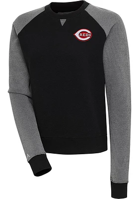 Antigua Cincinnati Reds Womens Flier Bunker Crew Sweatshirt