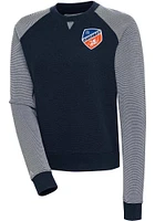 Antigua FC Cincinnati Womens Navy Blue Flier Bunker Crew Sweatshirt