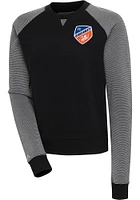 Antigua FC Cincinnati Womens Black Flier Bunker Crew Sweatshirt