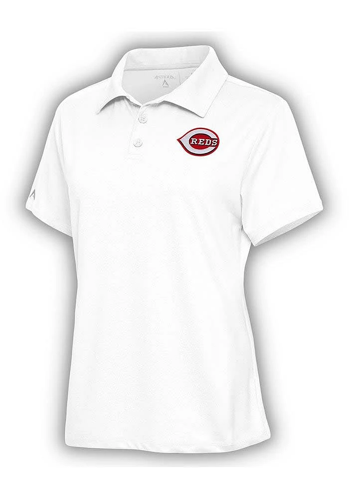 Antigua Cincinnati Reds Womens Motivated Short Sleeve Polo Shirt