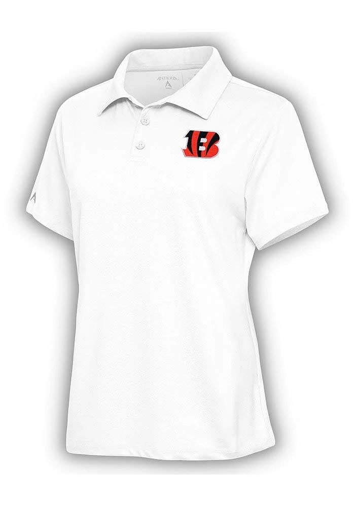 Antigua Cincinnati Bengals Womens Motivated Short Sleeve Polo Shirt